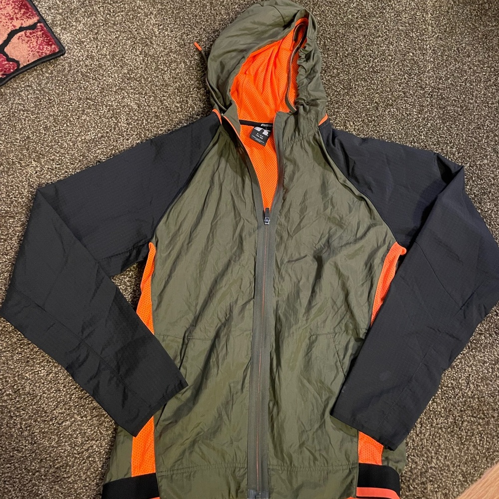 Russell Athletic Olive and Orange Performance Jacket